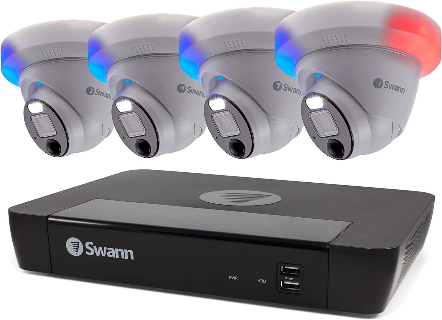 Swann Pro 4K UHD, 8 Channel Home Security System, 2TB NVR, 4 Dome PoE IP
