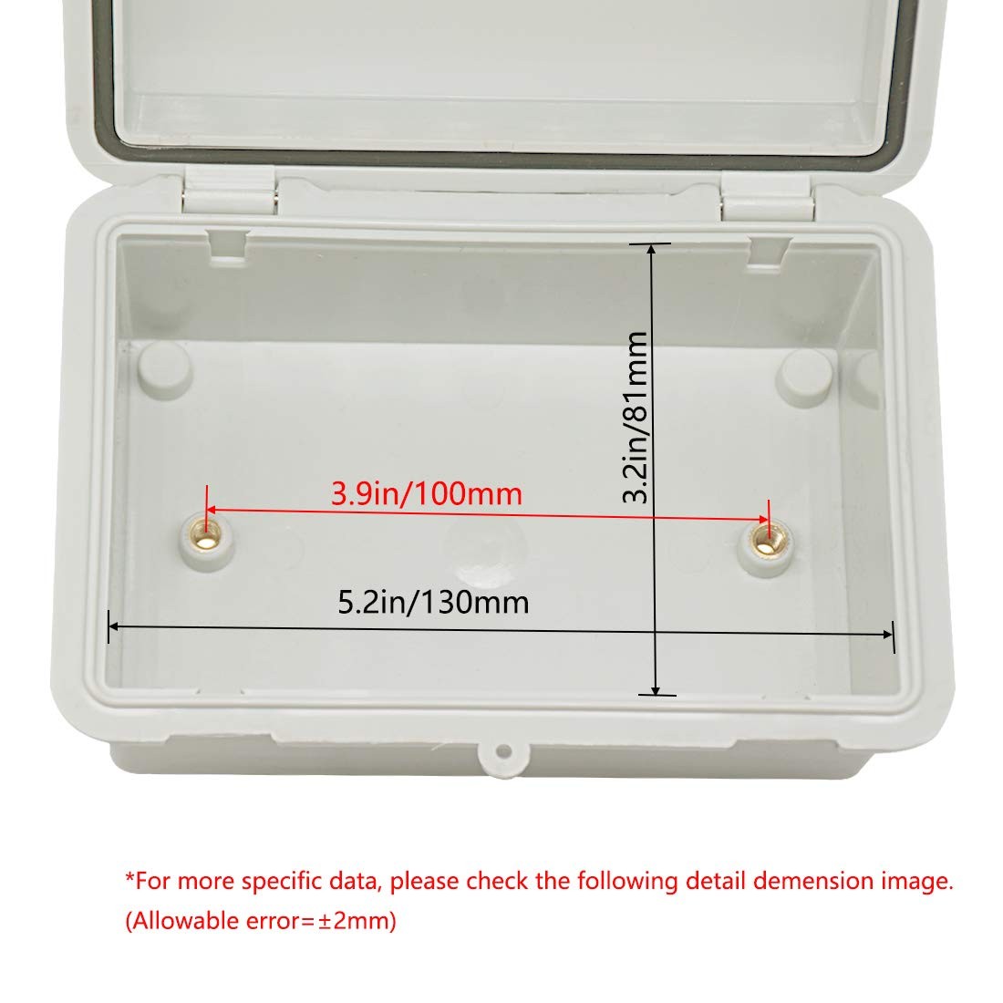 Zulkit IP65 Waterproof ABS Plastic Electrical Box – 5.9″ x 3.9″ x 2.8″, Grey