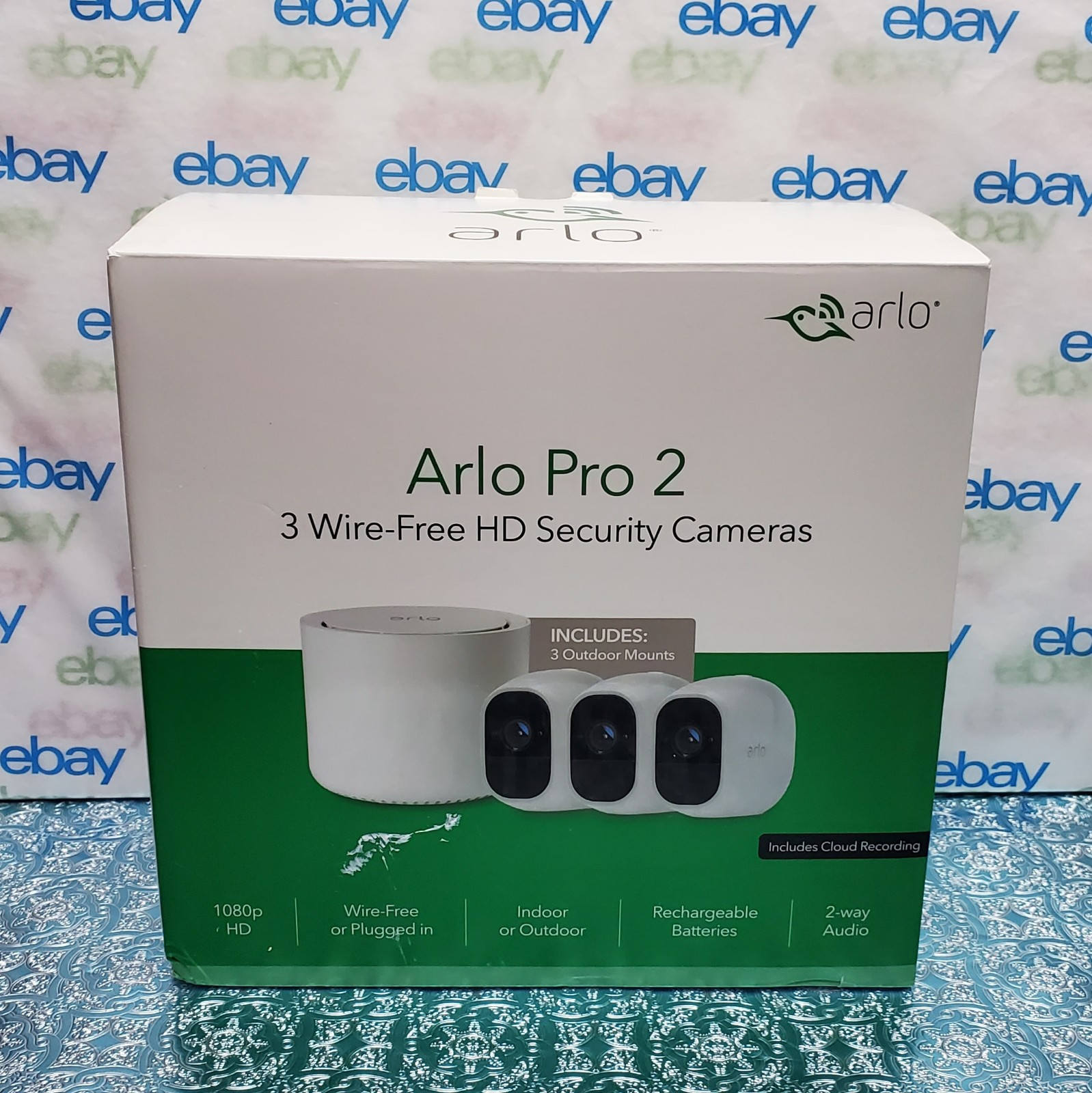 Arlo Pro 2 VCS3000C-100NAS VMC4030P 3 Wire-Free HD Security Cameras VMB3500 Base