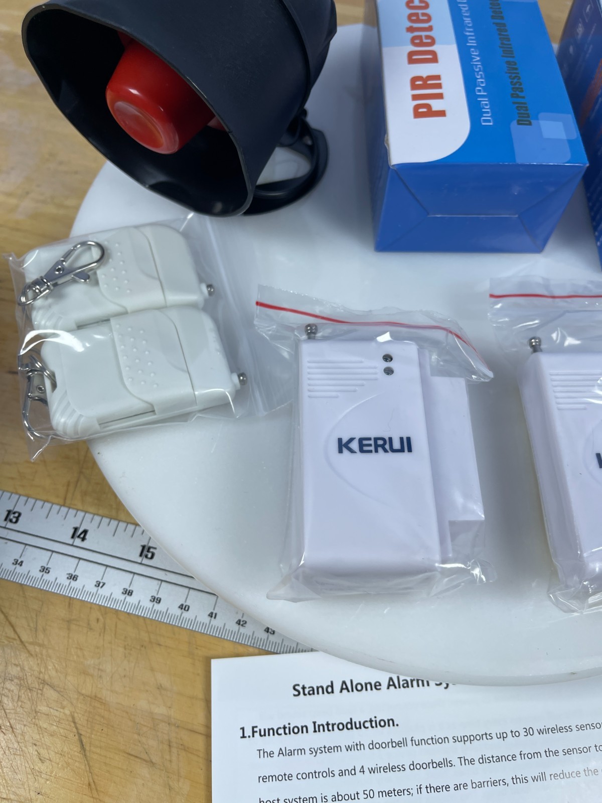 KERUI 32 Zone Wireless Home Alarm System Kit w/Siren PIR Sensors
