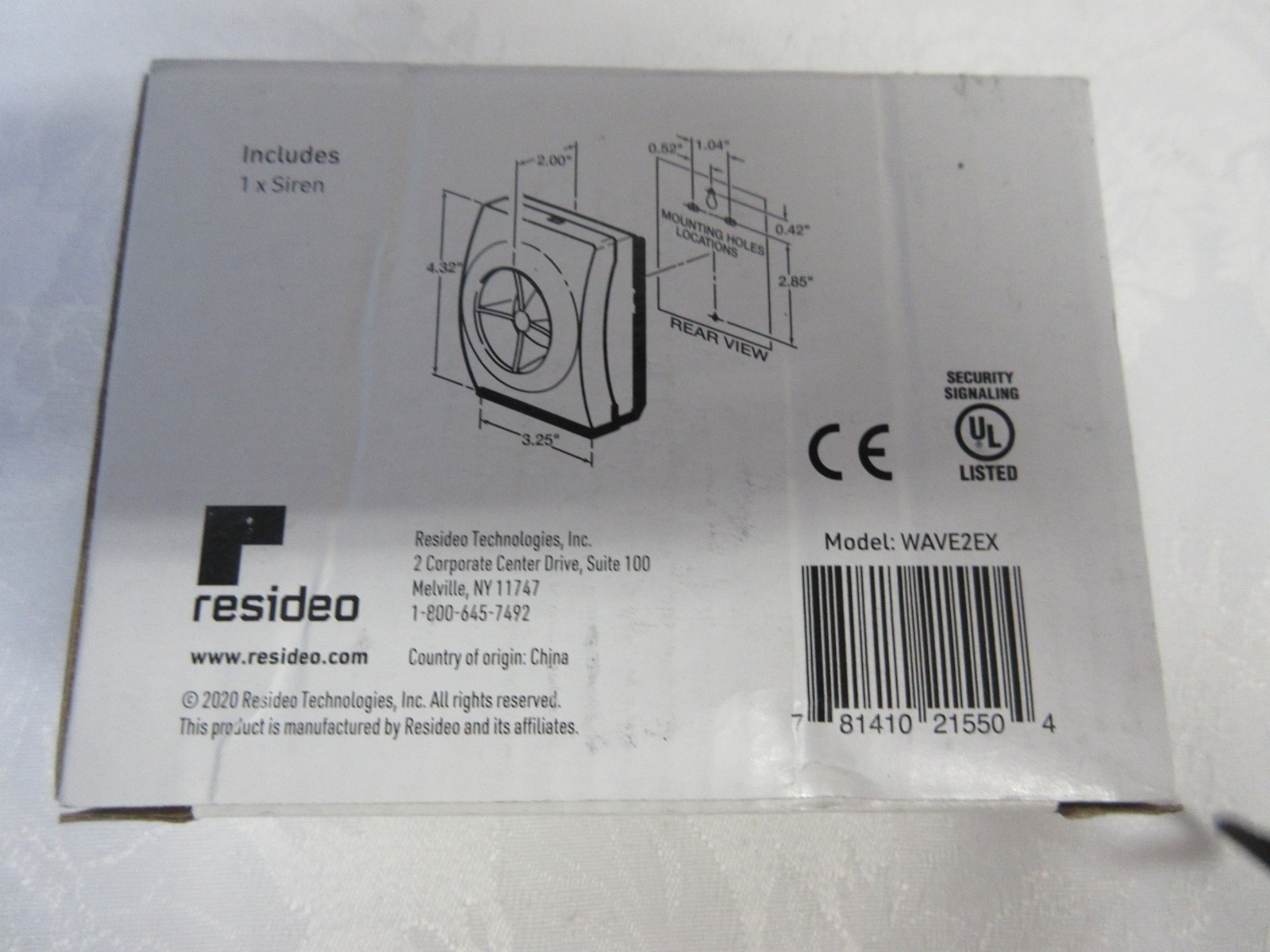 Resideo WAVE2EX Indoor Siren, NEW In Sealed Box!