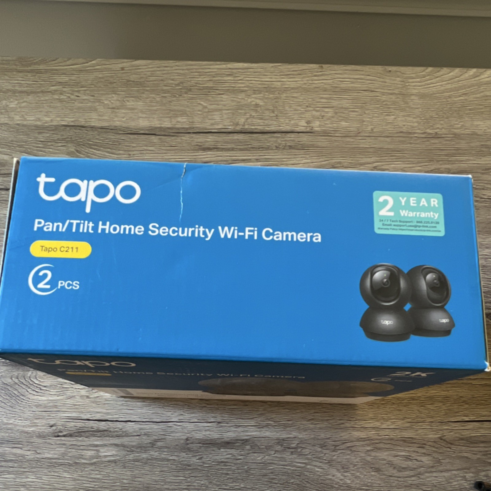 TP-LINK Tapo C211 2K Pan/Tilt Wi-Fi Camera 2-Pack, Person Detection, Alexa