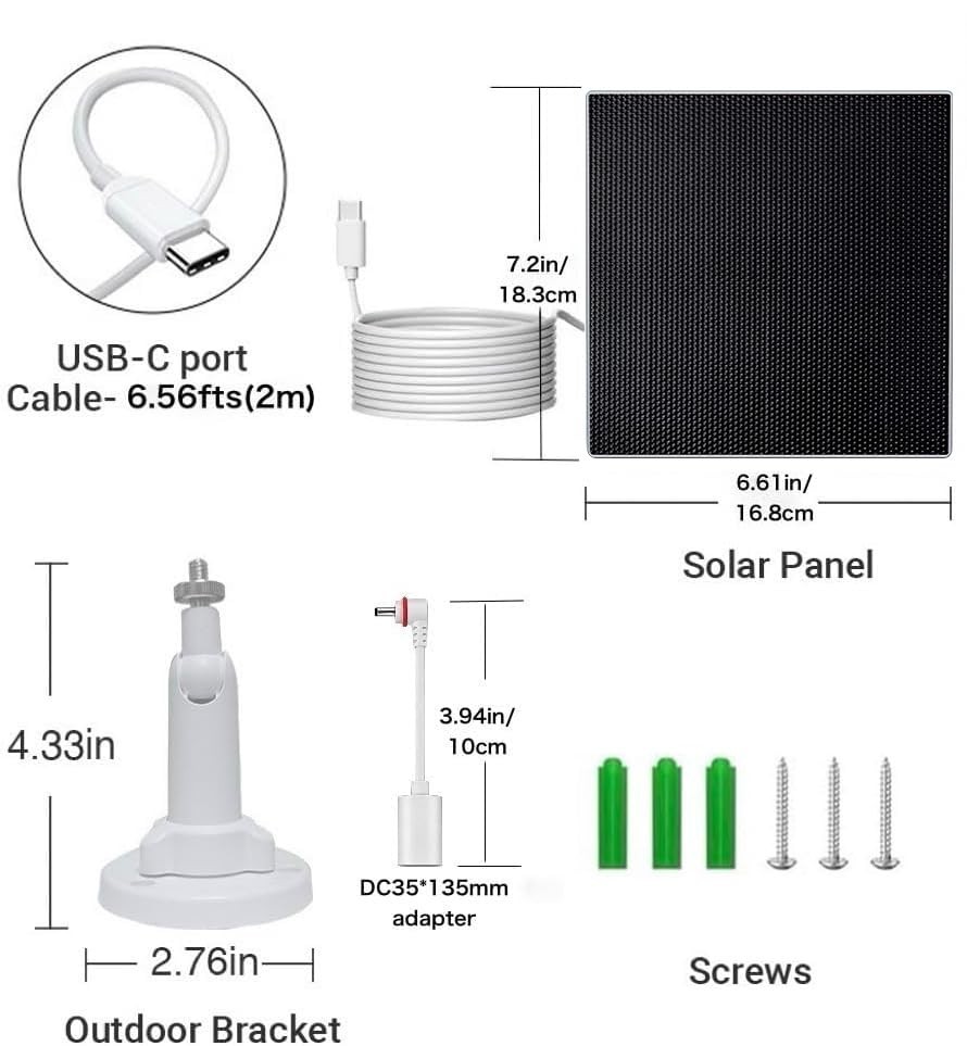 Morkianum 5W ETFE Solar Panel for Security Camera, DC 5V Outdoor Solar Charger