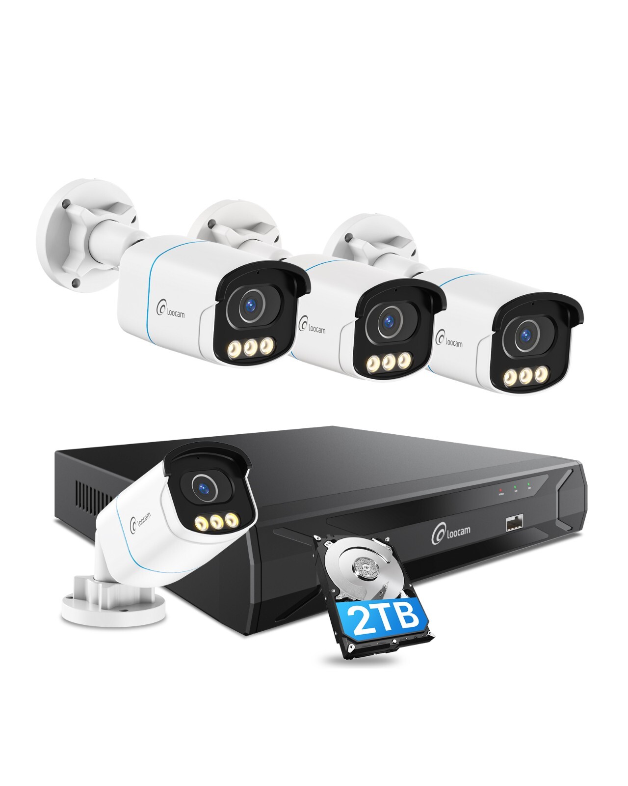 Loocam 8CH PoE NVR 5MP Security Camera System 2TB with True Color Night Vision