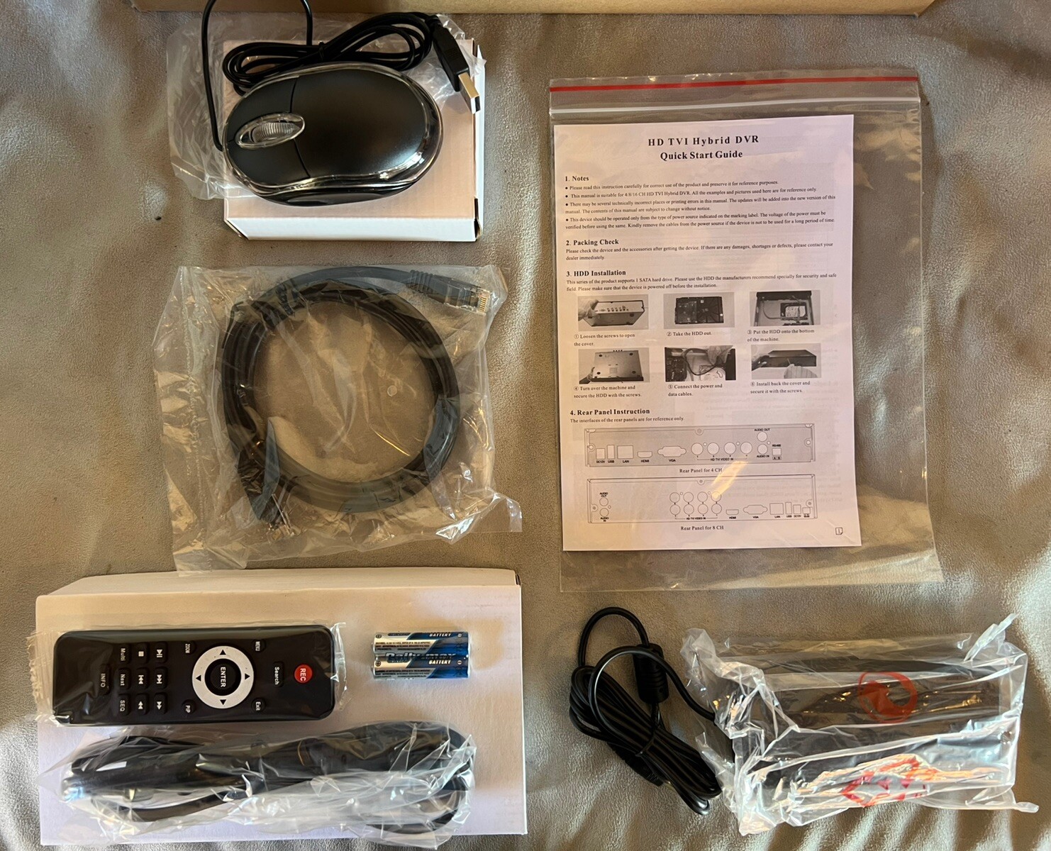 CCTV Lot 5 Infrared Cameras 7 Junction Boxes, Power Supply, H.264 8 Channel DVR