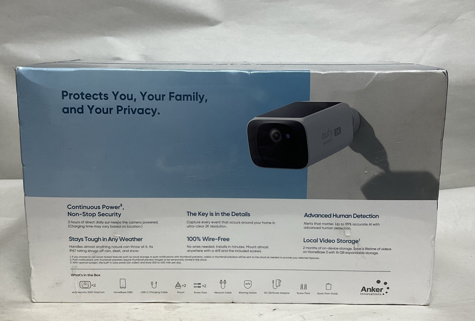 Eufy – SoloCam S220, 2-Outdoor Wireless 2K Solar Powered Security Cameras