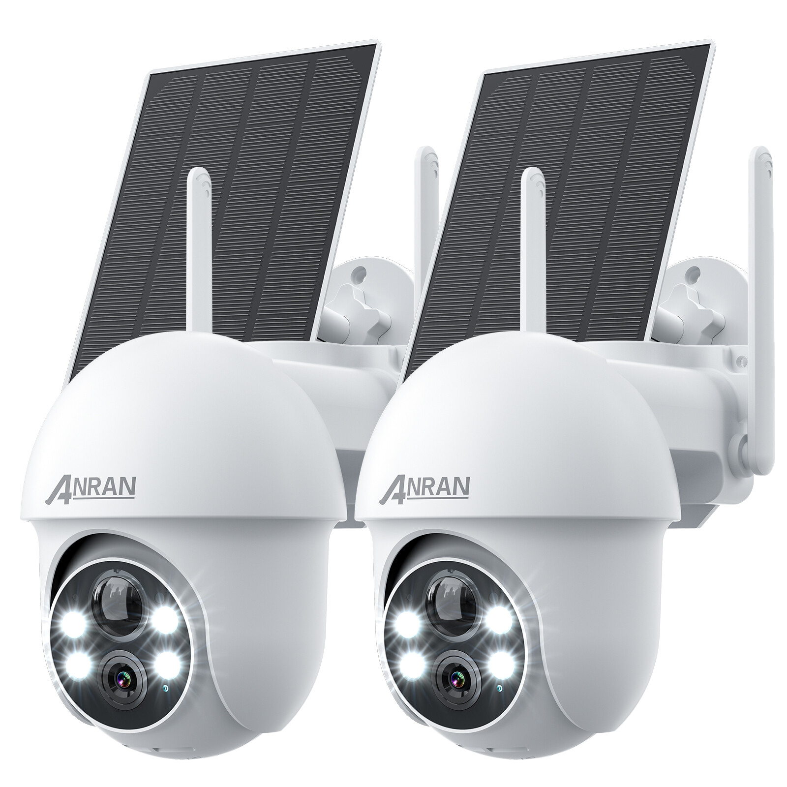 ANRAN Outdoor Solar Security Camera 3MP Wireless Wifi 360°PTZ Night Vision 2Pack
