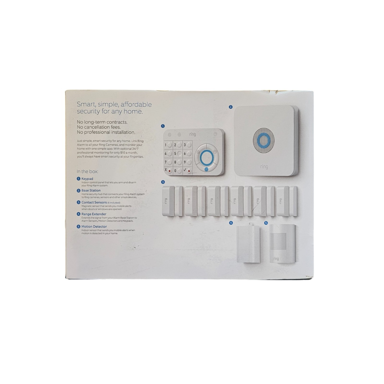 Ring Alarm Wireless Security Kit Home System – 10 Piece – Open Box
