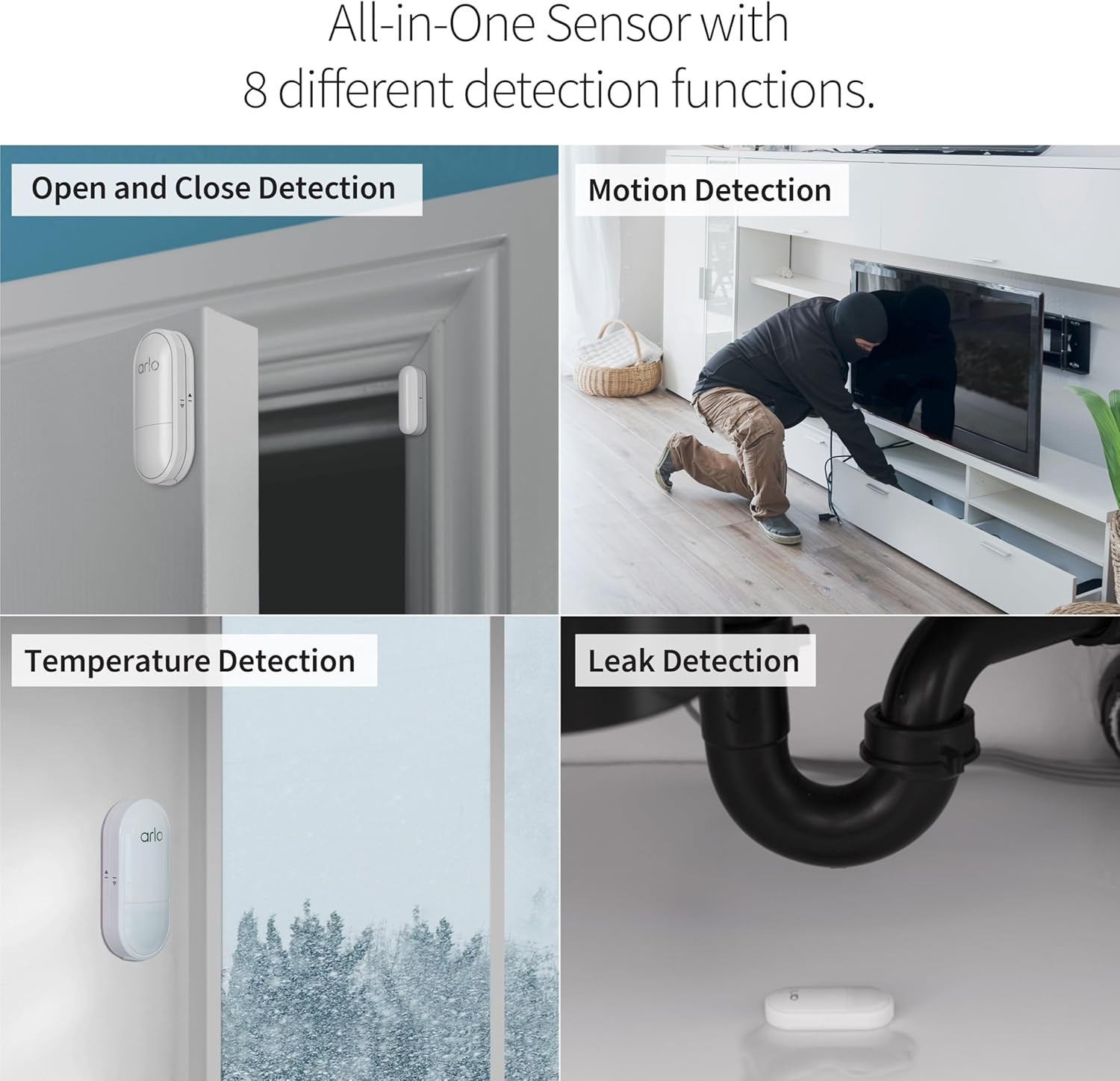 Arlo Home Security System – Wired Hub, 8-in-1 Sensors, 24/7 Monitoring