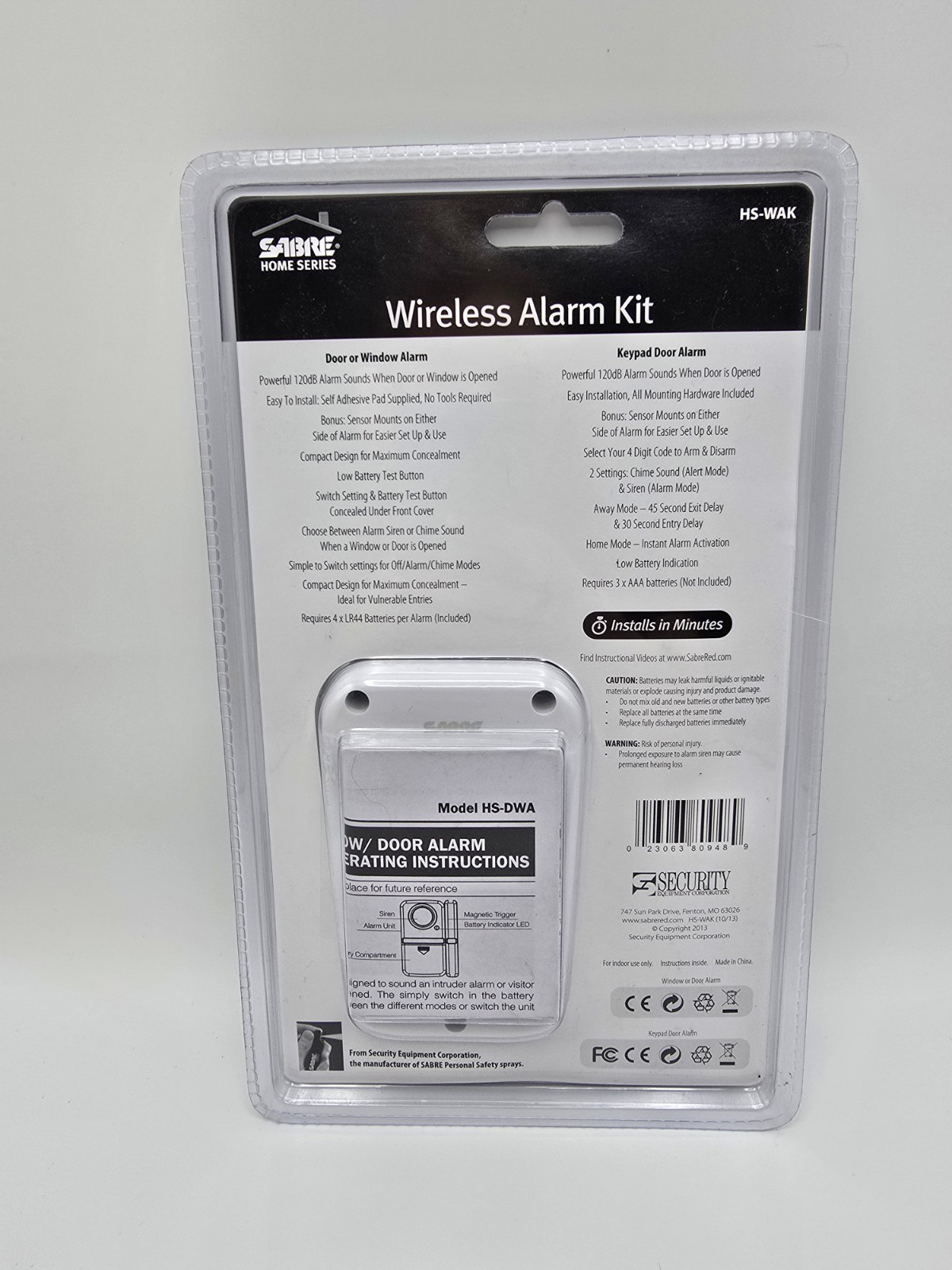 SABRE Home Wireless Alarm Kit – Loud 120 dB Siren – Easy Install 3 Pack