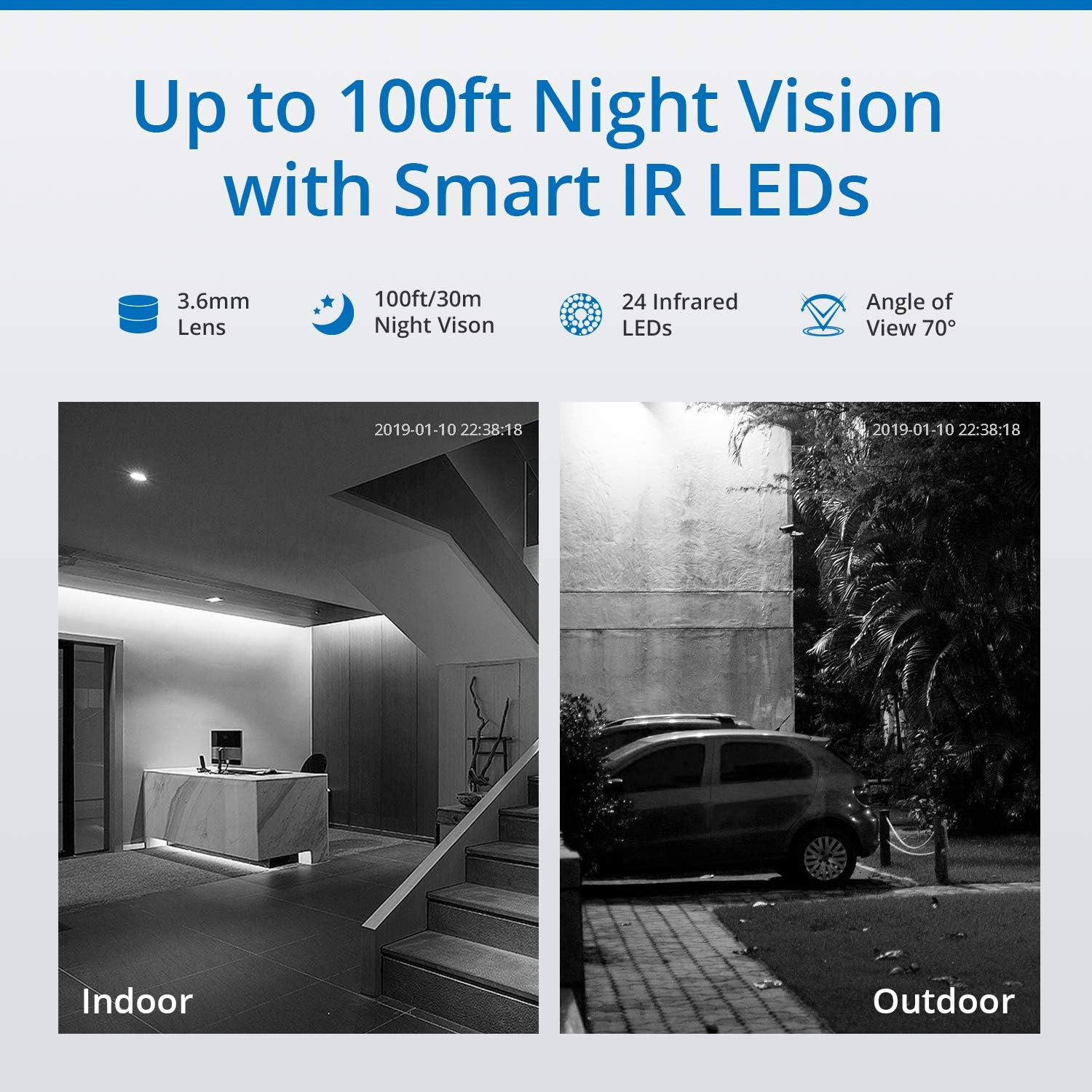 4CH 1080P Full HD Xpoe Wired Security Camera System with 4Pcs 100Ft Night Vision