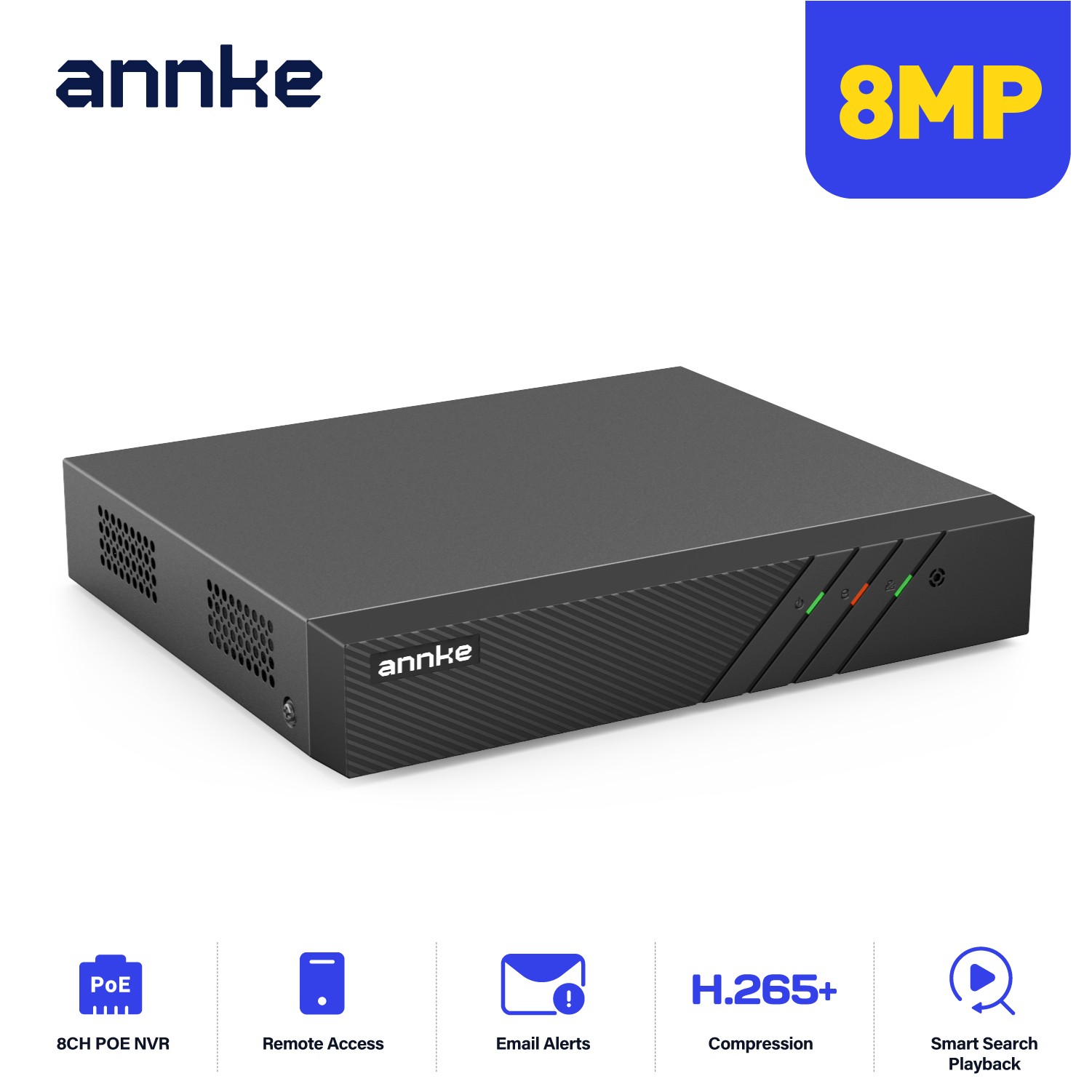 ANNKE 8MP Security NVR Network Video Recorder for POE Surveillance System H.265+