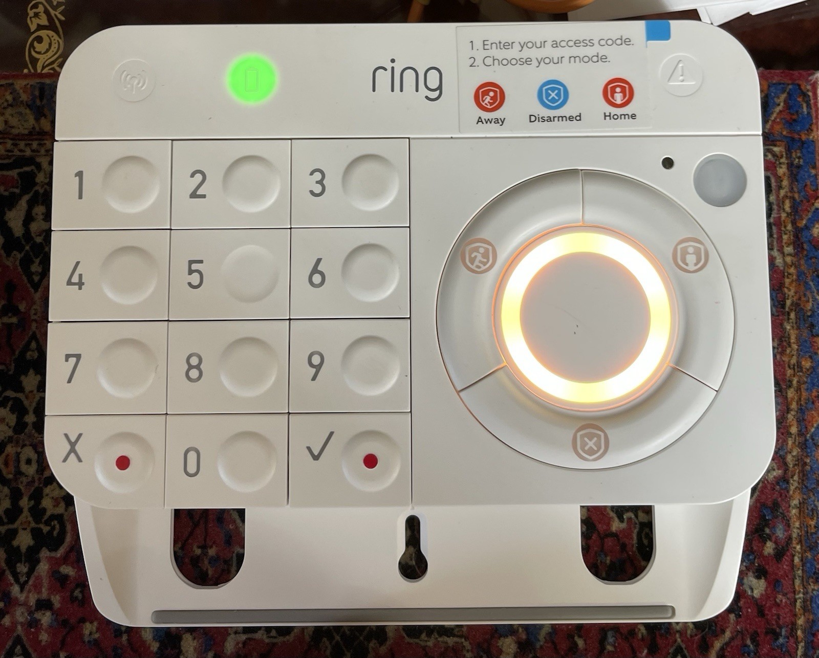 RING Z WAVE PLUS 4HB1U90EN0 Alarm System Base Station w/ Power Supply & Keypad