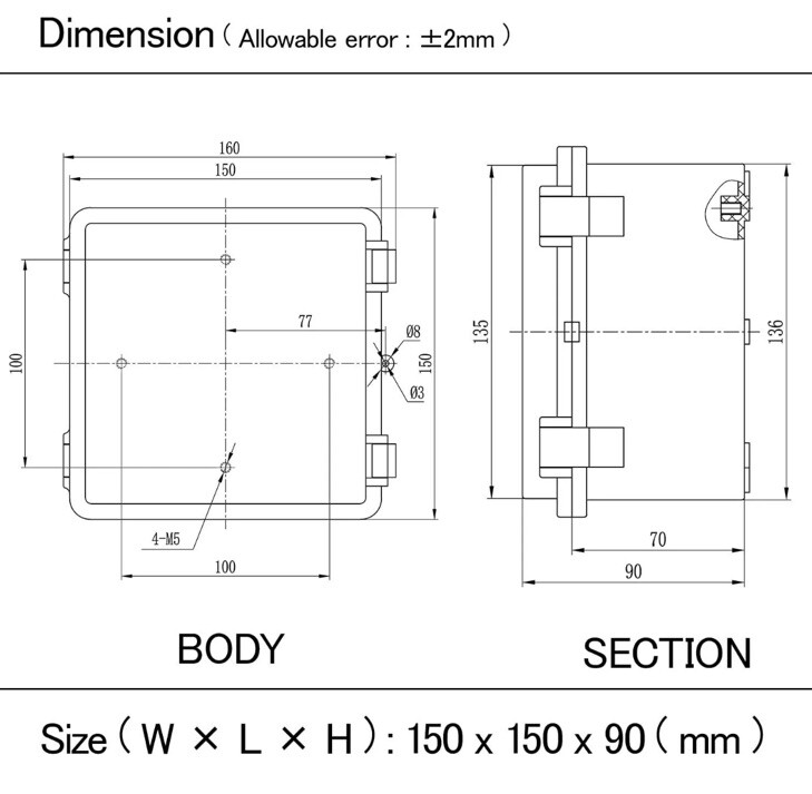 Junction Box IP65 Waterproof Plastic 5.9″ x 5.9”x 3.5″, Clear Cover . Free Ship