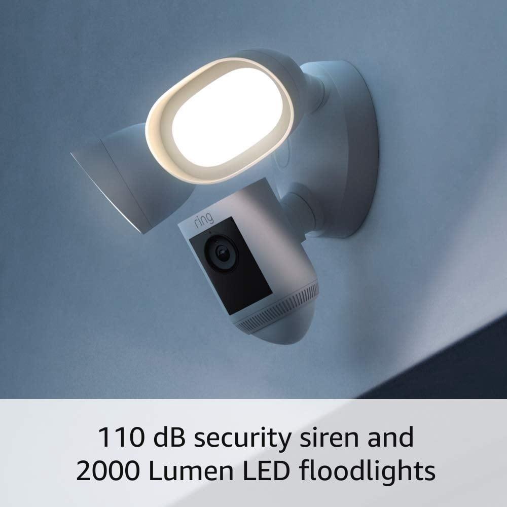 Ring Floodlight Cam Pro 2K Video Dual-Band WiFi Motion Detection White Excellent