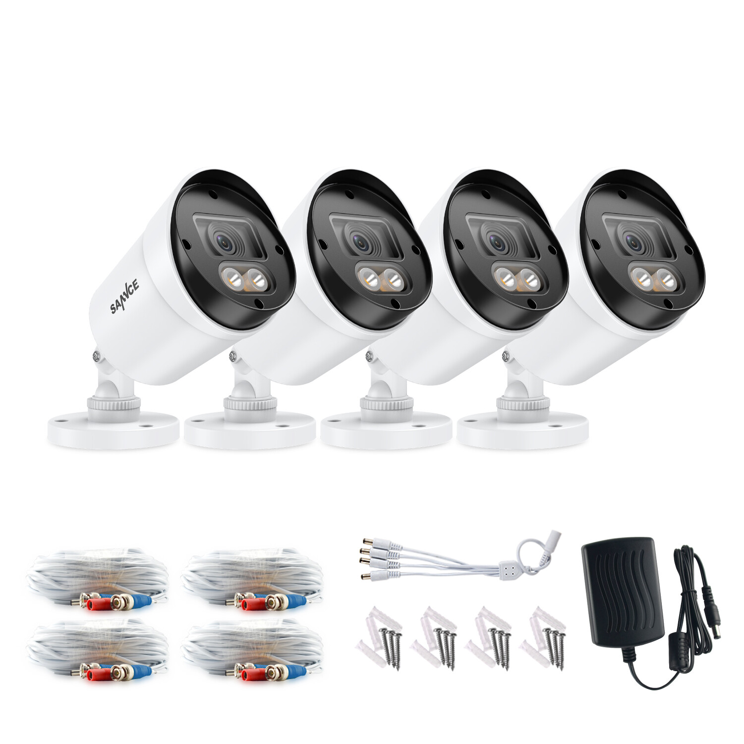 SANNCE HD 1080P Full Color Night Vision CCTV 2MP Security Camera System Outdoor