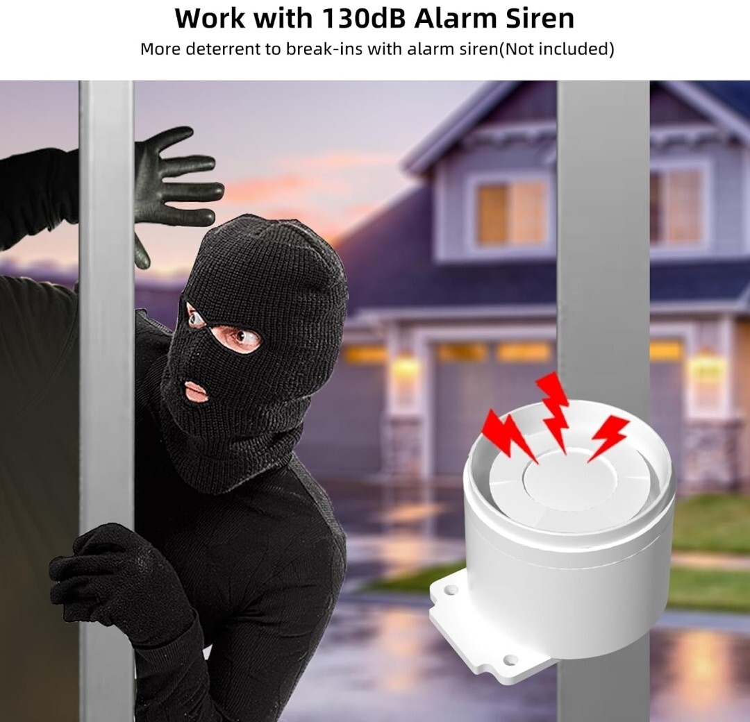 Home Alarm System 5-Piece Kit, Door Window Sensors Wifi Alarm System for Kids