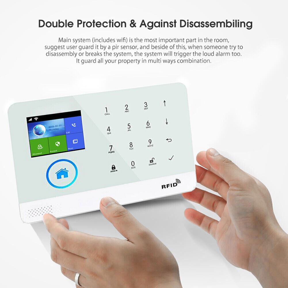 TUYA WiFi+US 4G GSM Smart Home Security Alarm System w/Keypad PIR Door Sensor