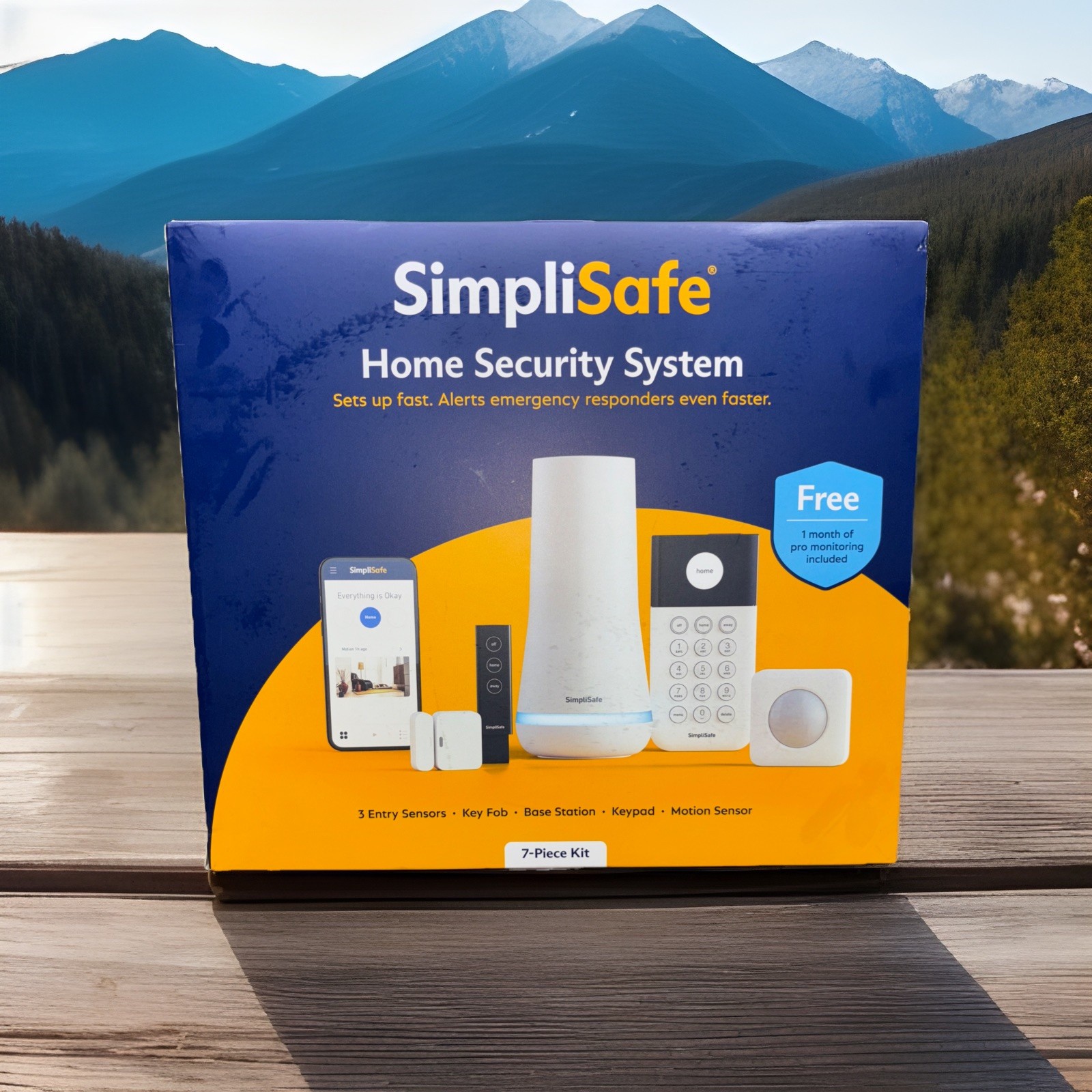 SimpliSafe Home Security System 7-Piece Kit Keypad Sensors Motion Detector Seale