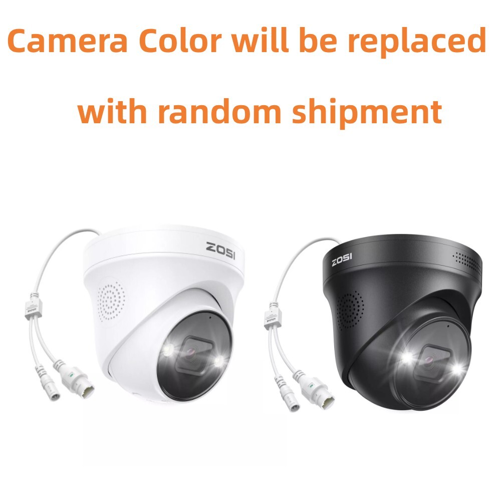 ZOSI 4K 8MP PoE Security Camera System with Spotlight AI NVR 2TB HDD Waterproof