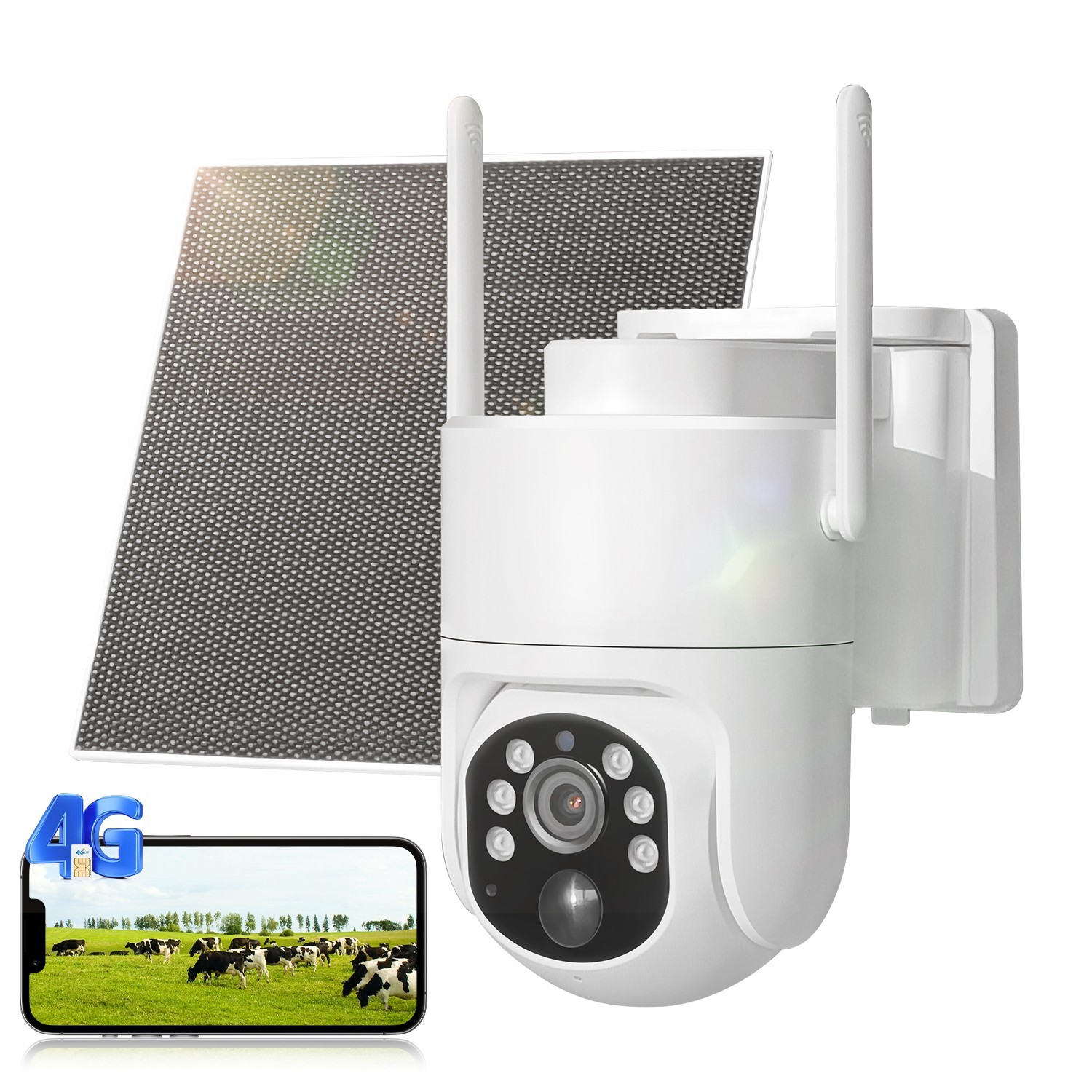 4G LTE Cellular Solar Security Camera No WiFi Outdoor