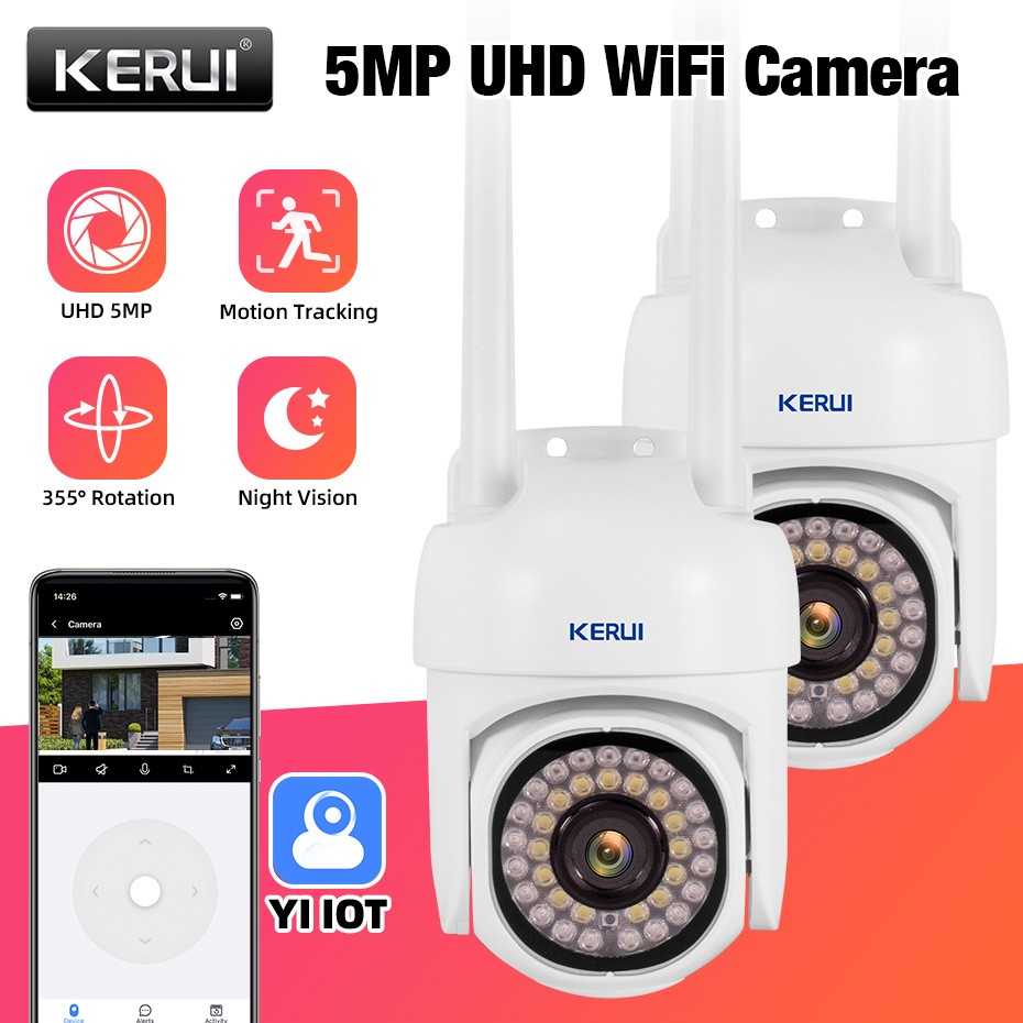 2PACK Smart 5MP WiFi Wireless Camera Home Surveillance Two-Way Talk Remote View