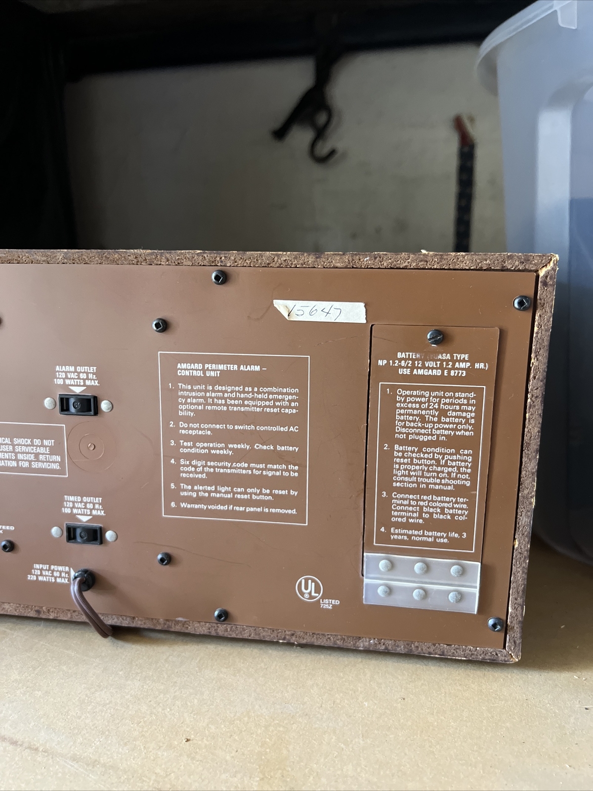 Vintage Amgard Perimeter Alarm Control Unit E 8496 Amway Security System
