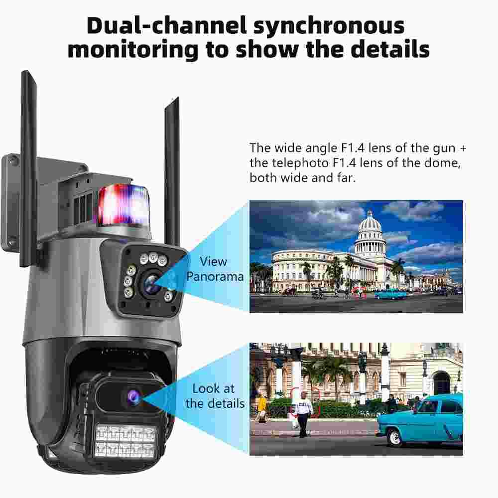 Sistema Juego De 4 Camaras 1080P HD Seguridad Para Casa Con Sensor De Movimiento