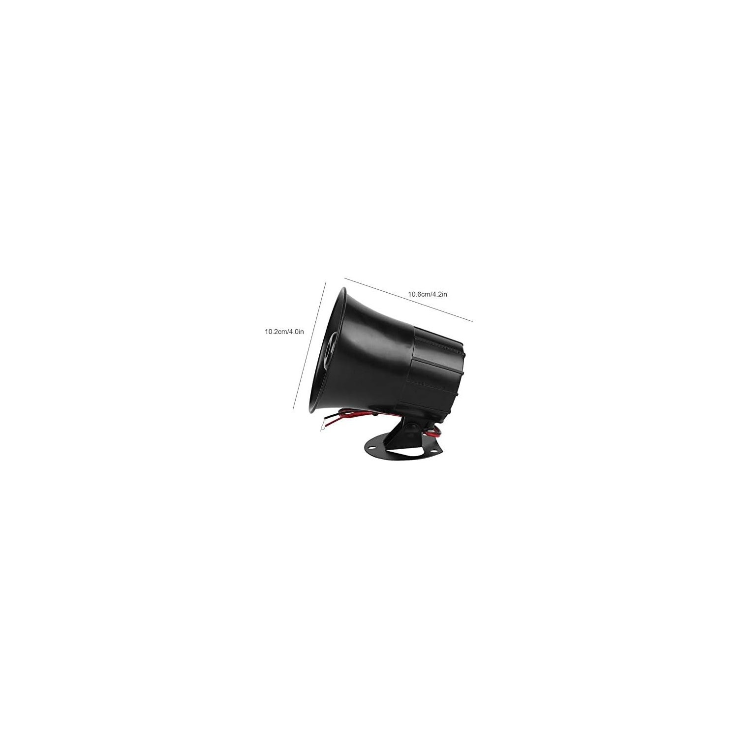 15W DC 12V Alarm Siren Horn for Home Security System Wall Mount Black