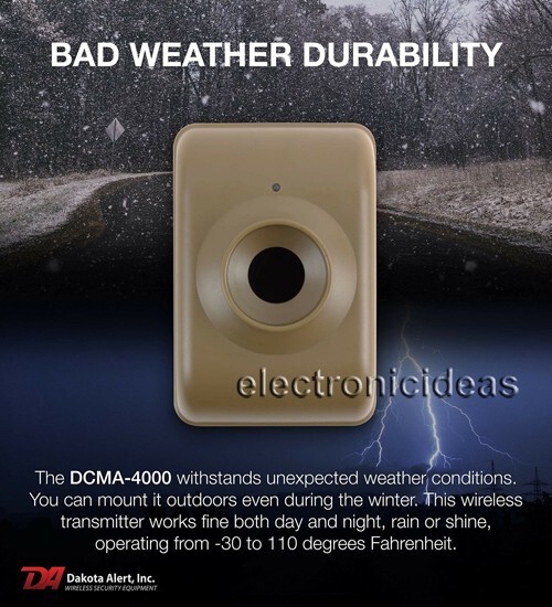 DAKOTA ALERT DCMA-4000 WIRELESS MOTION SENSOR DRIVEWAY SECURITY ALARM 2 RECEIVER