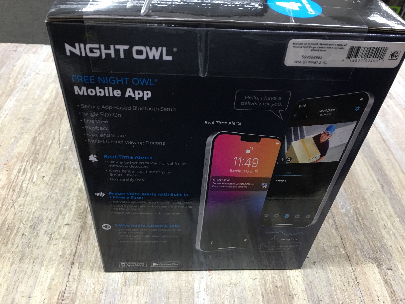 Night Owl Wi-Fi Security System W/4 Cameras & 1TB Hard Drive WM-BTWN81-2-4L