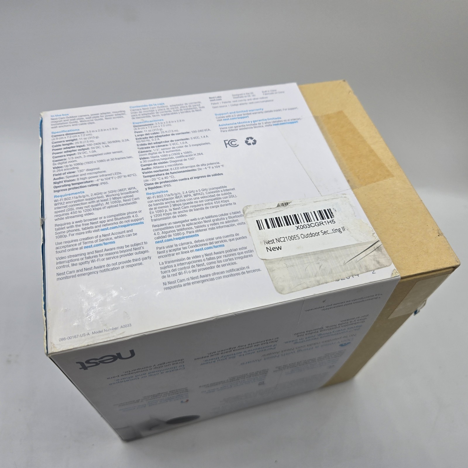 New Google Nest Cam Outdoor 1st Gen A0033 NC2100ES – READ