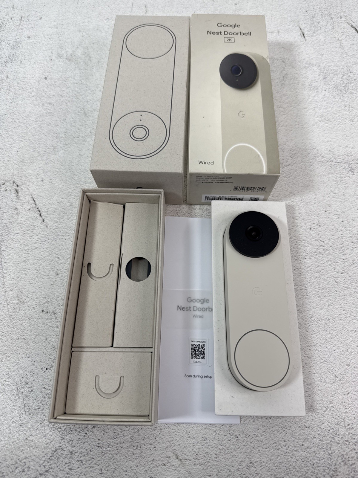 Google Nest Doorbell 2K Camera (Wired – 3rd Gen) Linen – New in Box