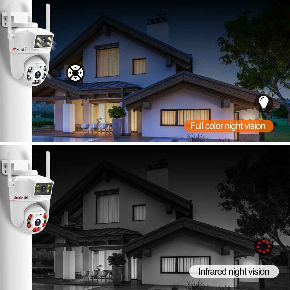 HD 4MP Two-Way Audion AI Human Detection Dual Lens 4G PTZ Camera V380 Pro APP