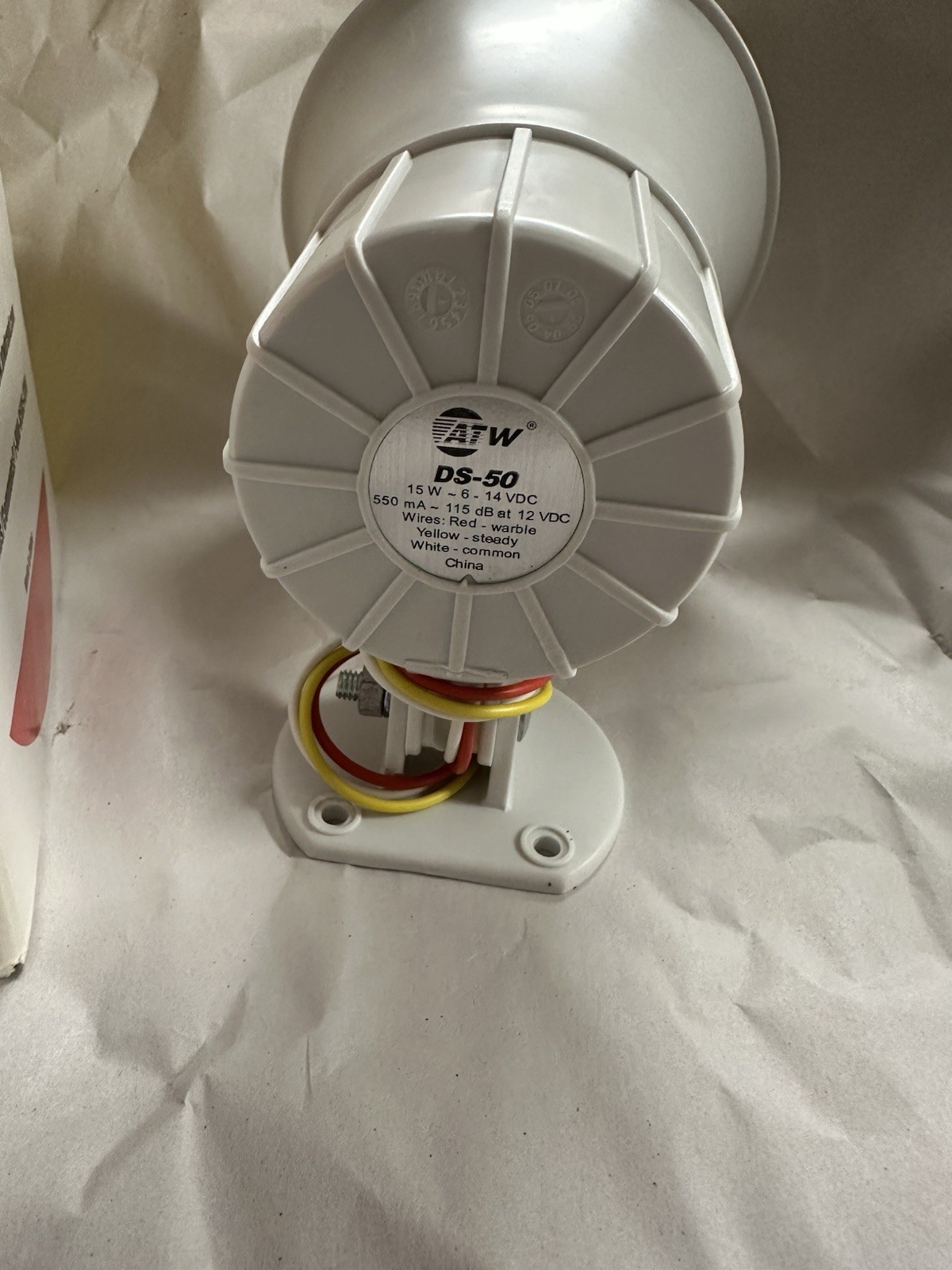 NEW ATW Security DS-50 Dual Tone 15 Watt Siren, White