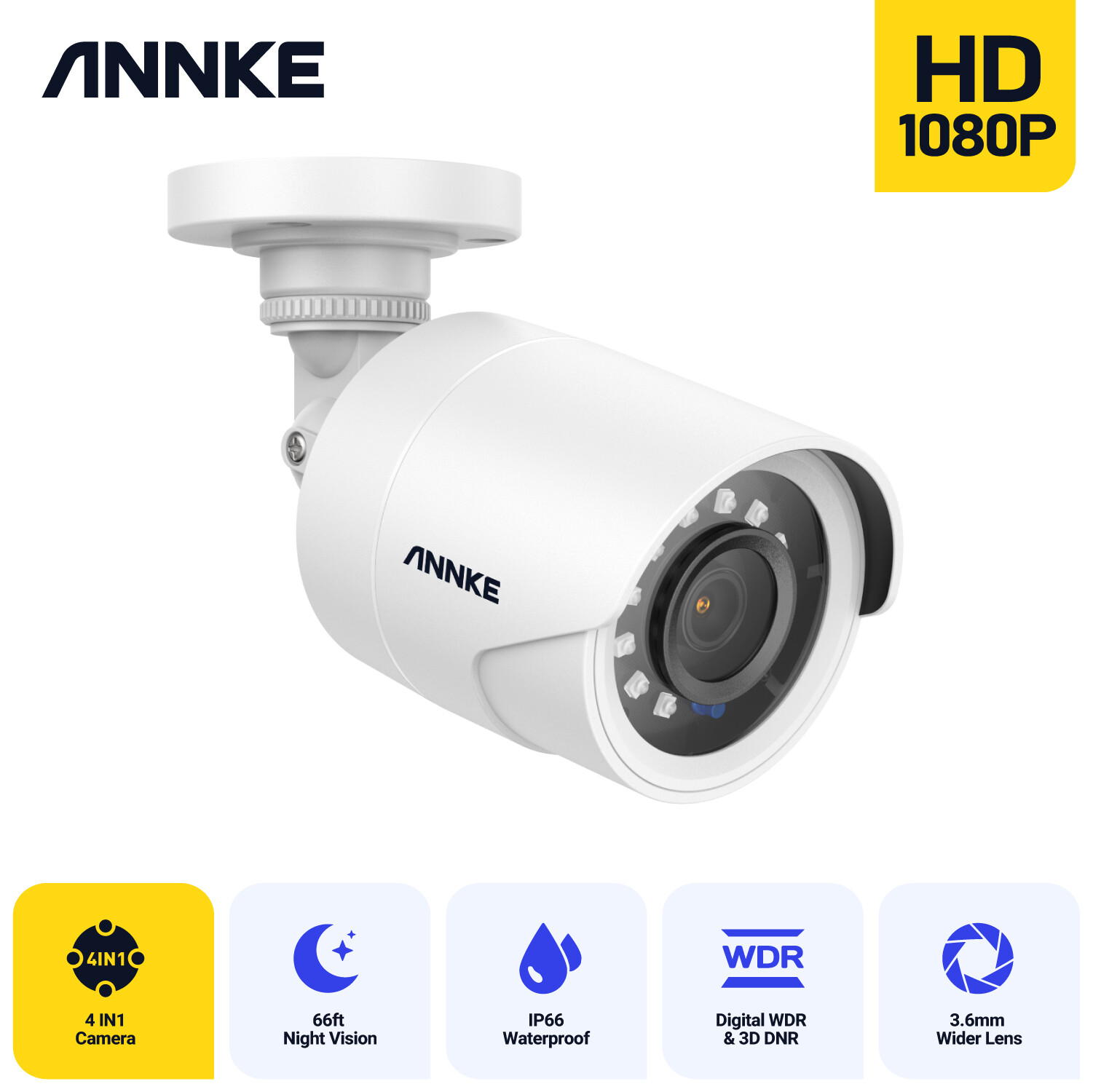 ANNKE Outdoor 4in1 1080P Home Security Surveillance Camera Outdoor Night Vision