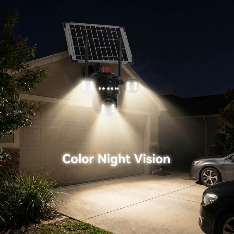 Solar Battery Powered Wireless Security Camera System WiFi IP Home Outdoor US
