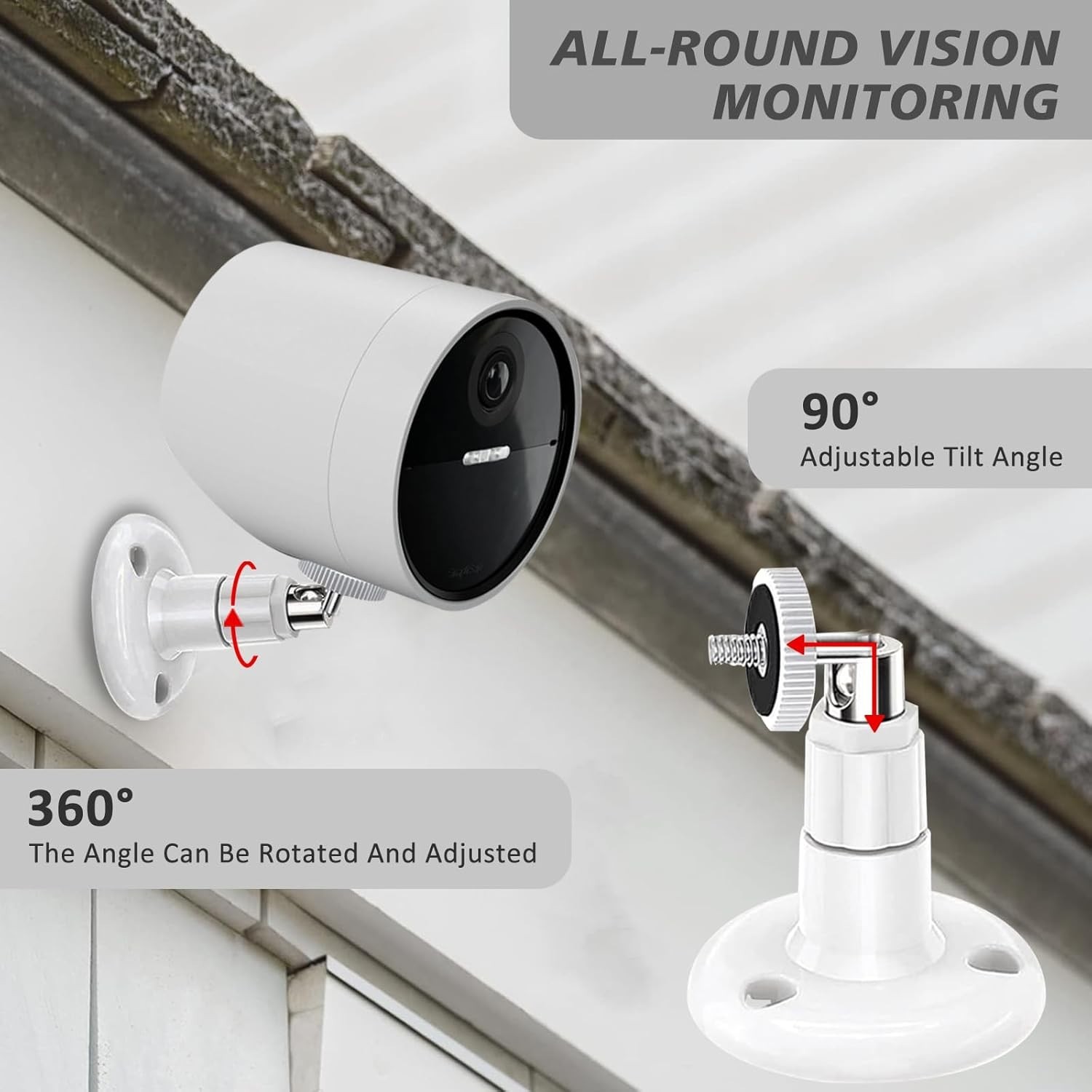 2 Pack Wall Mount Compatible with Simplisafe Outdoor Security Camera, 360° Rot