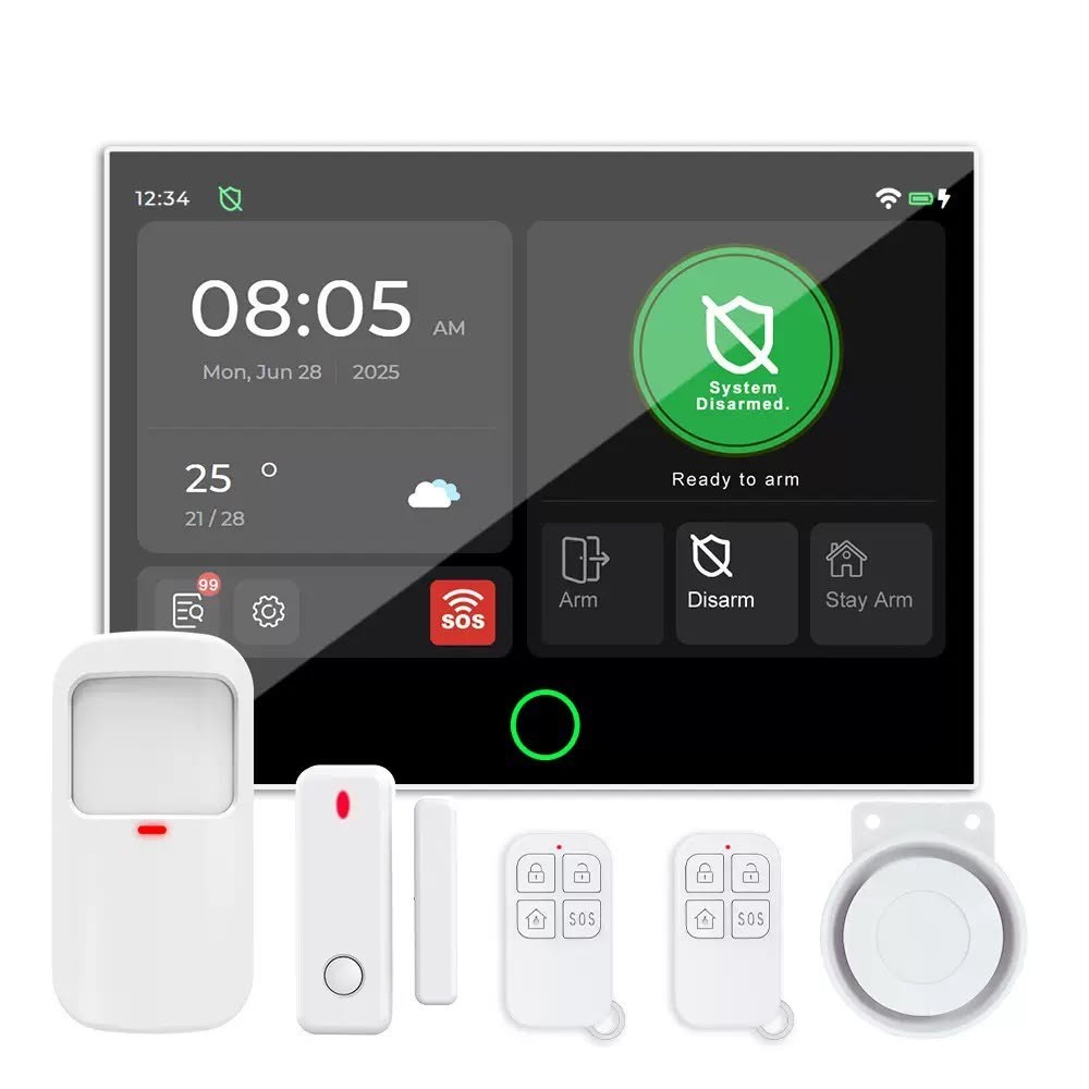 2.4G Wifi / 4G GSM Smart Home Wireless Siren Smart Security Alarm System Camera