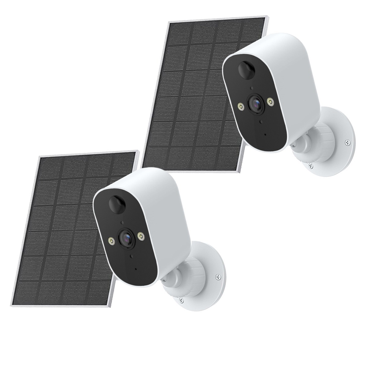 2 Pack Solar Camera Wireless Security Camera System WiFi Battery Camera Outdoor