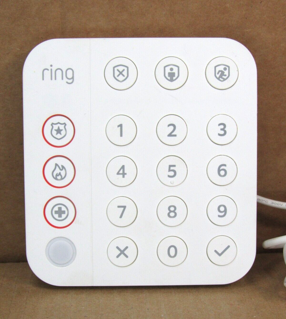 Ring 5AT2S7 White Wireless Z-Wave DSK Home Security System Alarm Keypad + Power