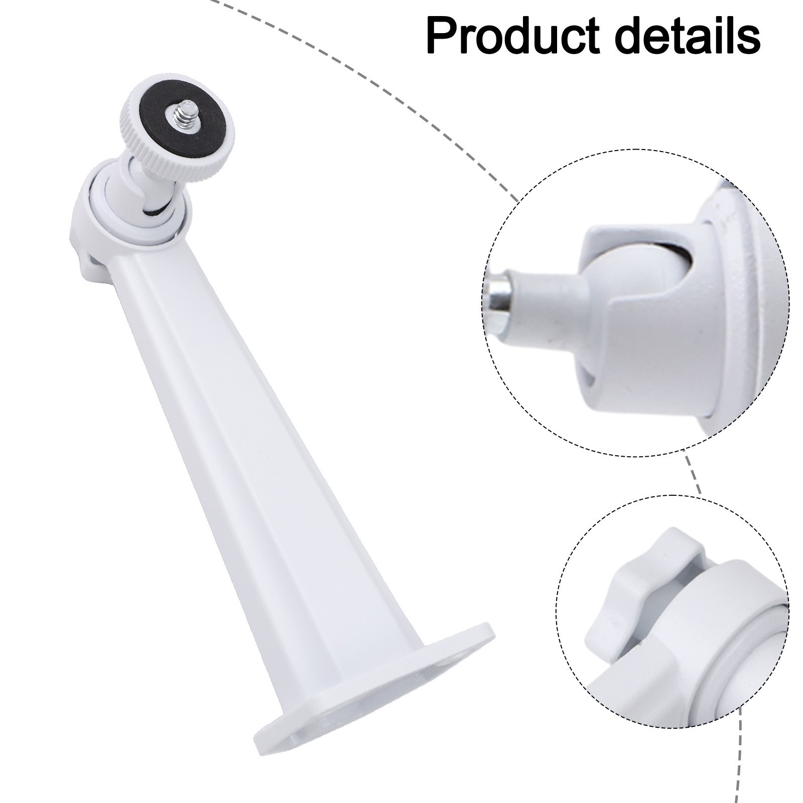 Mounting Brackets for CCTV Cameras Adjustable Angle White Finish 2 Pack