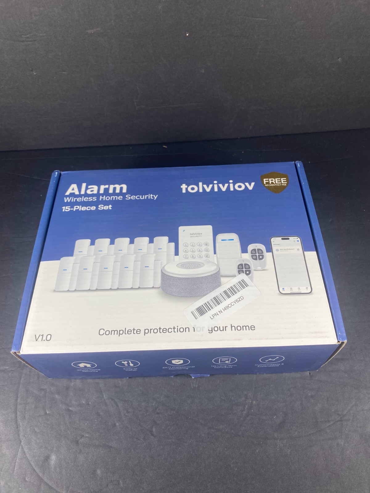 tolviviov 15-Piece WiFi Home Security Alarm System w/ App Alerts, No Monthly Fee