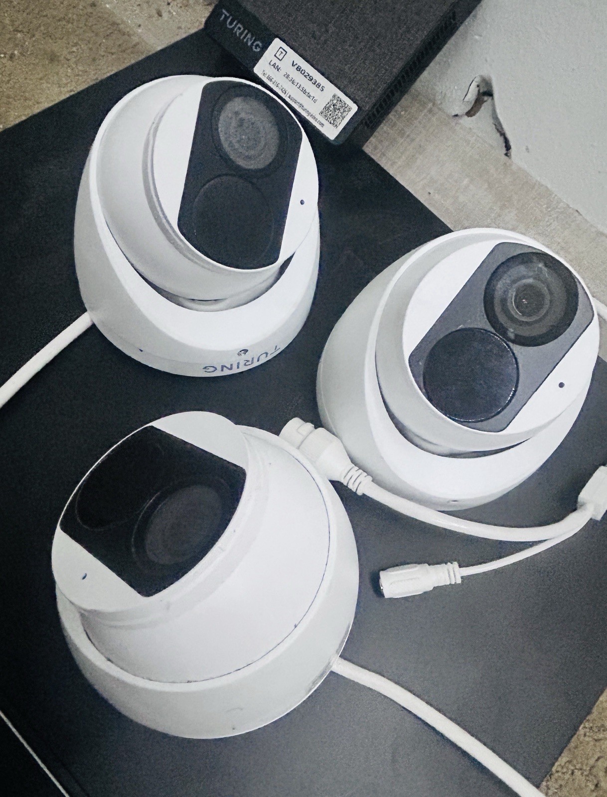 Commercial Security Camera System – Turing PoE NVR + 3 4MP Cameras + Touchscreen