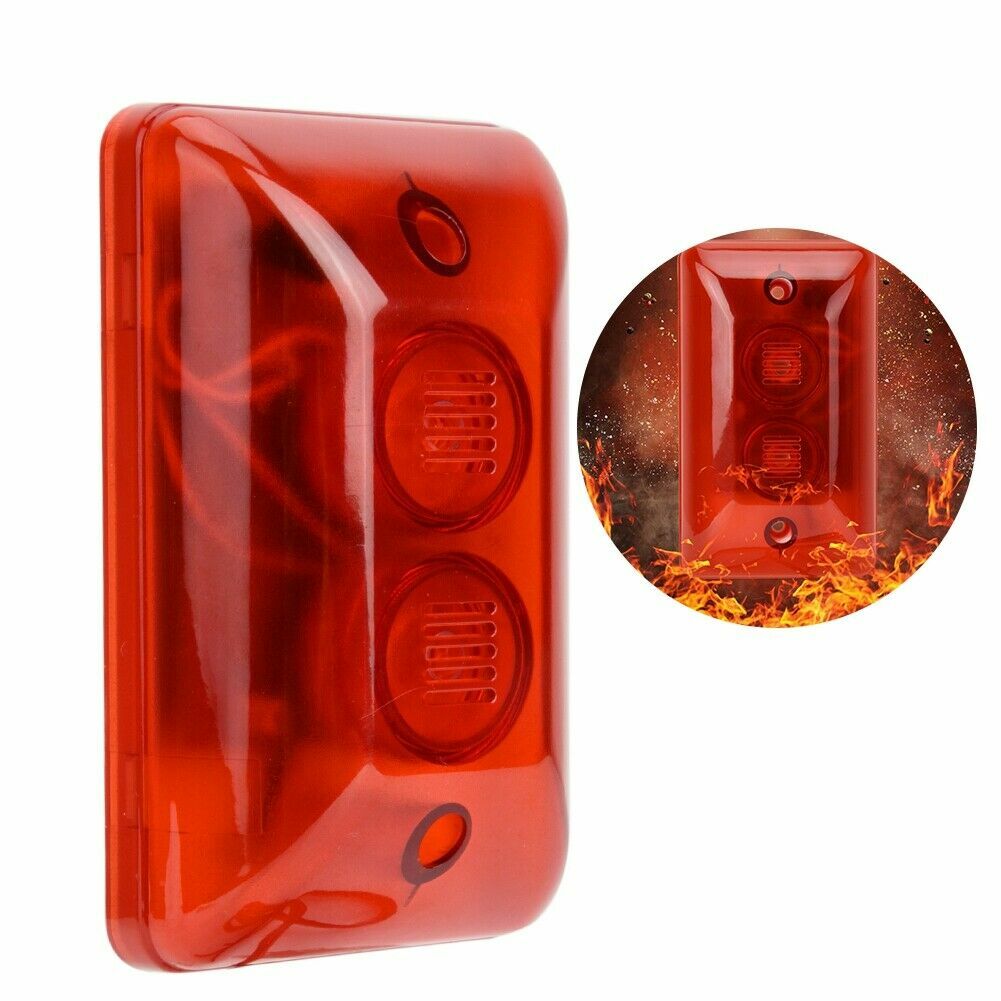 12V LED Wired Flashing Light Alarm Strobe Siren Security System Automatic Voice