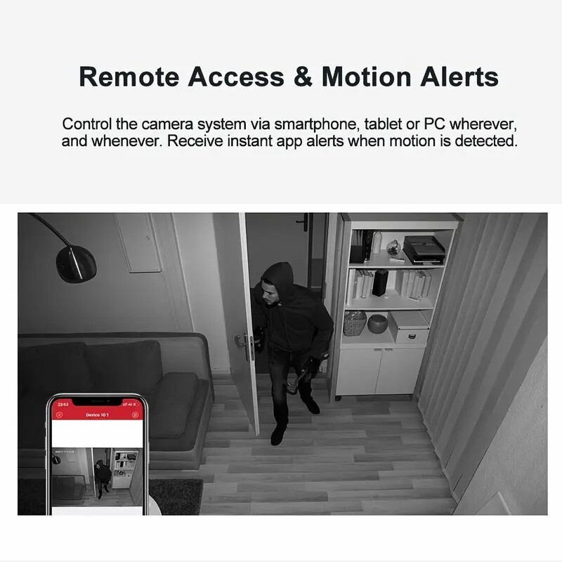 5MP Lite 4CH 8CH DVR CCTV Security Camera System Motion Detection IP66 24/7