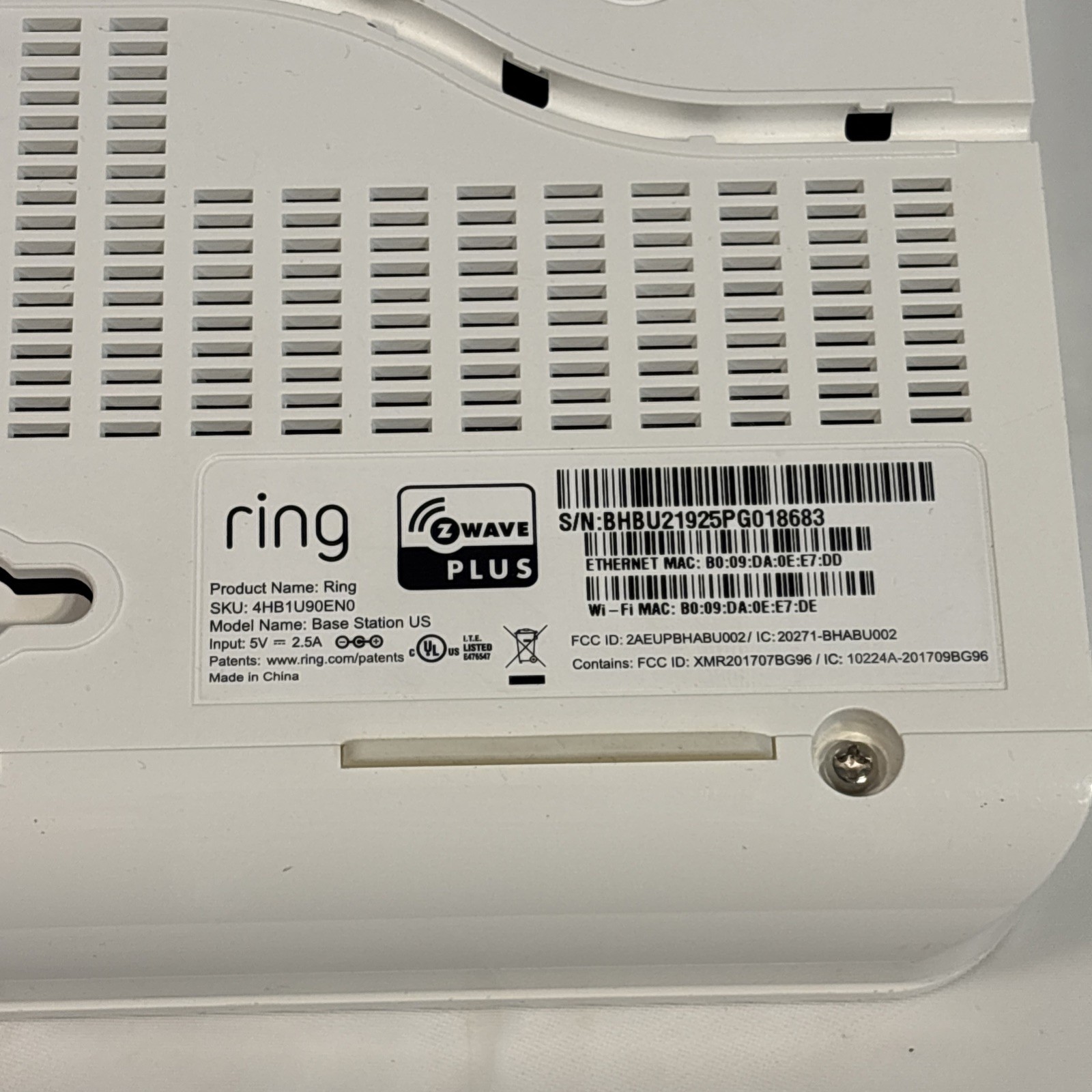 Ring Alarm Base Station US White 4HB1U9-0EN0 Works