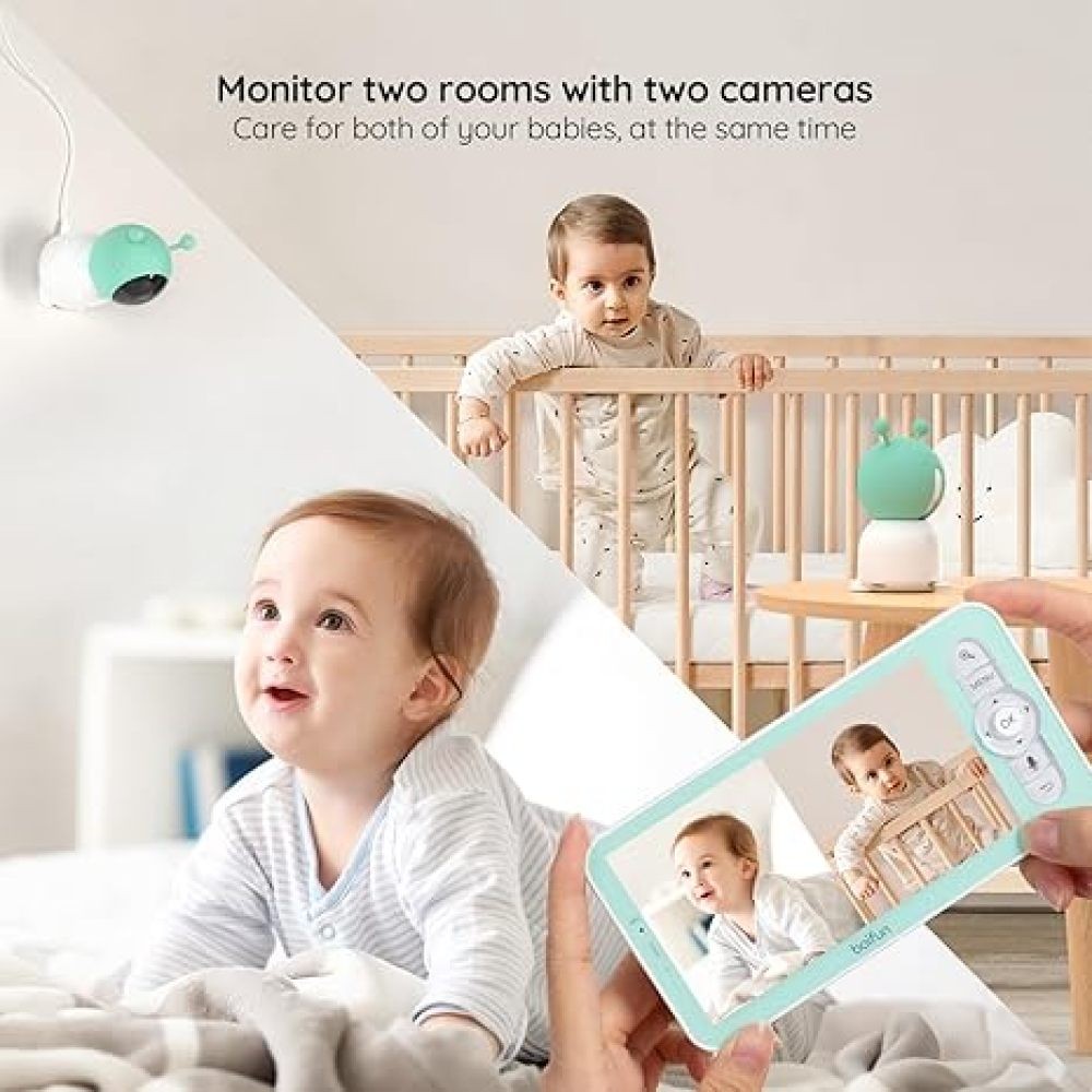 2Pack 2K WiFi Baby Monitor with Camera and Audio, Colorful Night Light,for baby