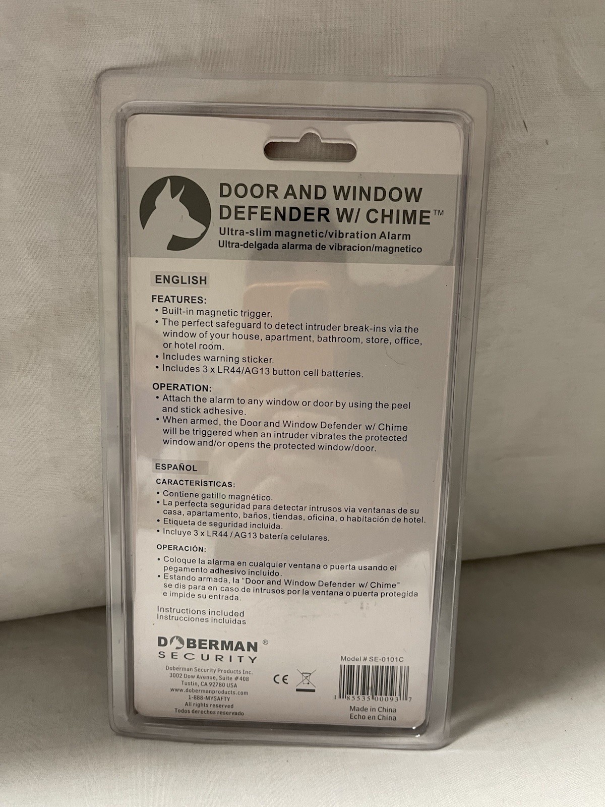 Doberman Security Door and Window Defender With Chime SE-0101C New In Package