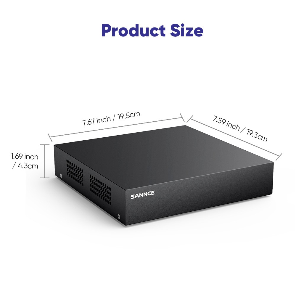 SANNCE 8CH DVR 1080P Video Security Camera System Outdoor AI Human Detection